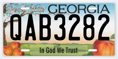 GA license plate QAB3282