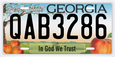 GA license plate QAB3286