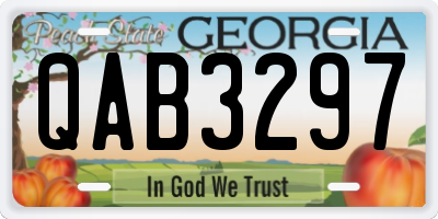 GA license plate QAB3297