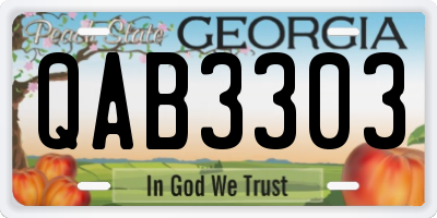 GA license plate QAB3303