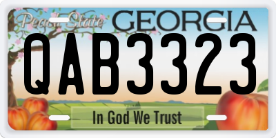 GA license plate QAB3323