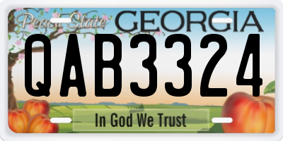 GA license plate QAB3324