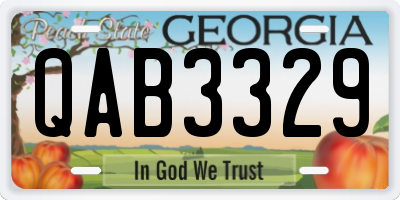 GA license plate QAB3329