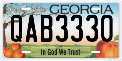 GA license plate QAB3330