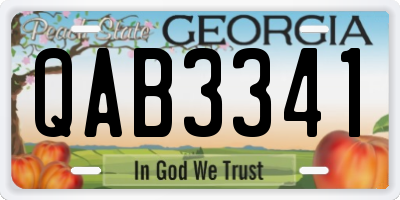 GA license plate QAB3341