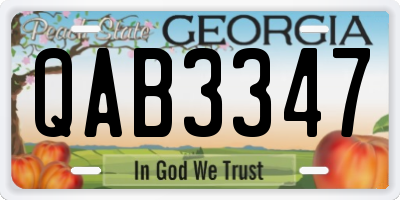 GA license plate QAB3347