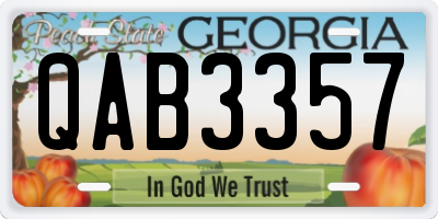 GA license plate QAB3357