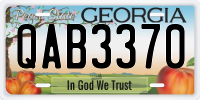 GA license plate QAB3370