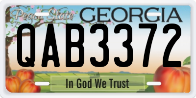 GA license plate QAB3372