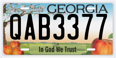 GA license plate QAB3377