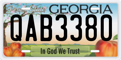 GA license plate QAB3380