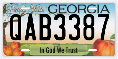 GA license plate QAB3387