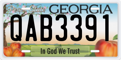 GA license plate QAB3391