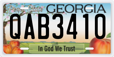 GA license plate QAB3410
