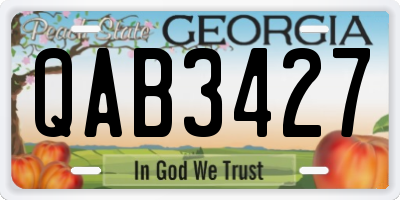 GA license plate QAB3427