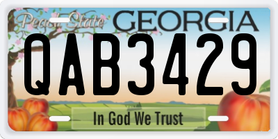 GA license plate QAB3429