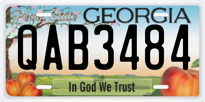 GA license plate QAB3484