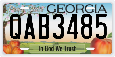 GA license plate QAB3485