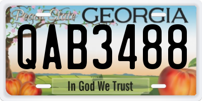 GA license plate QAB3488