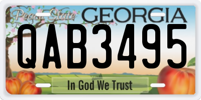 GA license plate QAB3495