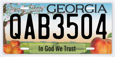 GA license plate QAB3504