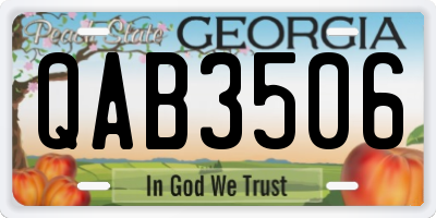 GA license plate QAB3506