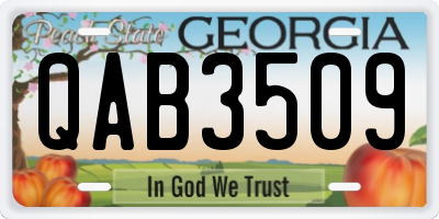 GA license plate QAB3509
