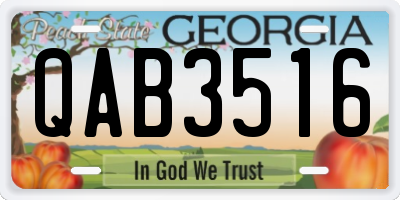 GA license plate QAB3516