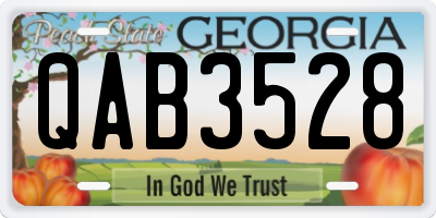 GA license plate QAB3528