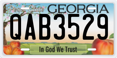 GA license plate QAB3529