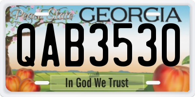 GA license plate QAB3530
