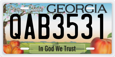GA license plate QAB3531