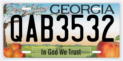 GA license plate QAB3532