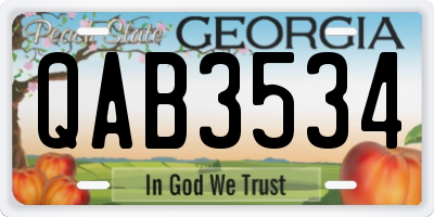 GA license plate QAB3534