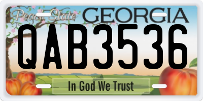 GA license plate QAB3536
