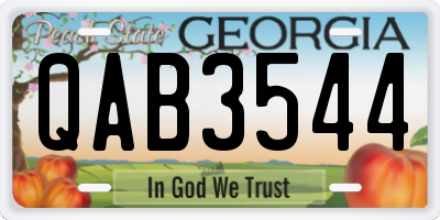 GA license plate QAB3544