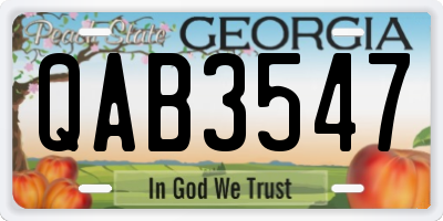 GA license plate QAB3547