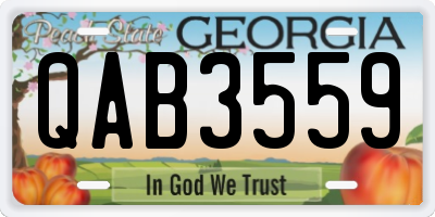 GA license plate QAB3559