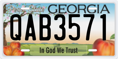 GA license plate QAB3571