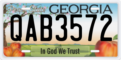 GA license plate QAB3572