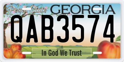 GA license plate QAB3574