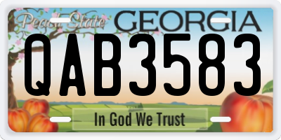 GA license plate QAB3583