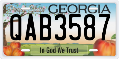 GA license plate QAB3587