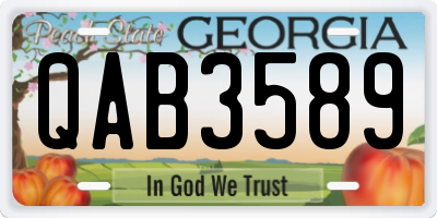 GA license plate QAB3589