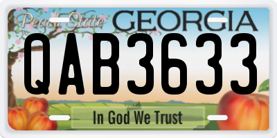 GA license plate QAB3633
