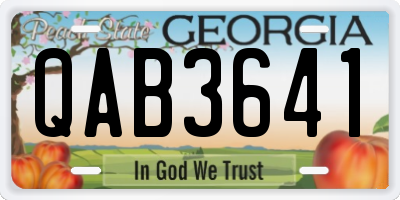 GA license plate QAB3641