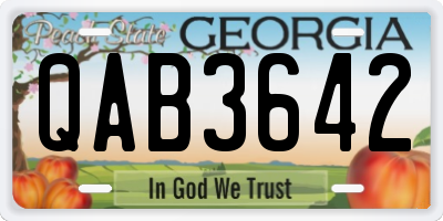 GA license plate QAB3642
