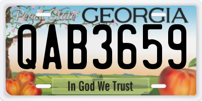 GA license plate QAB3659