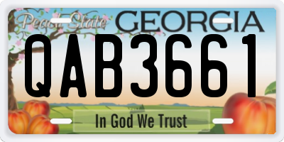 GA license plate QAB3661