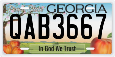 GA license plate QAB3667